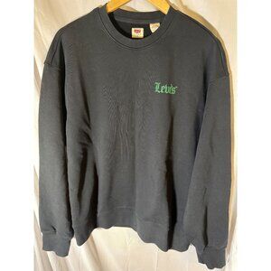 Levis Men's Team Spirits Black Sweatshirt Relaxed Fit Cotton, Size M, NWT